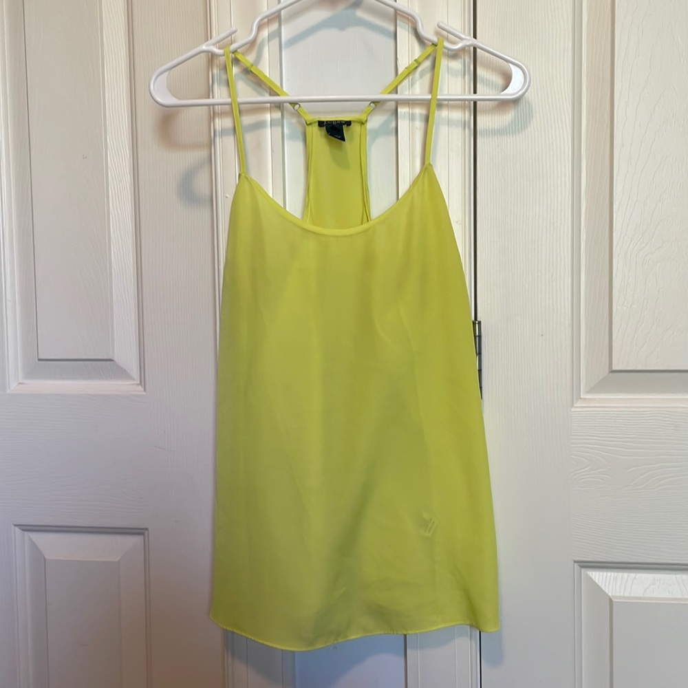 JCREW bright yellow racer back tank blouse, size 4 fits true to size